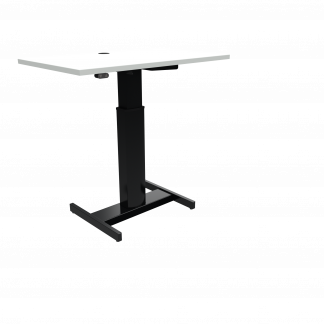 Hæve-/sænkebord | 100x60 cm | Hvid med sort stel