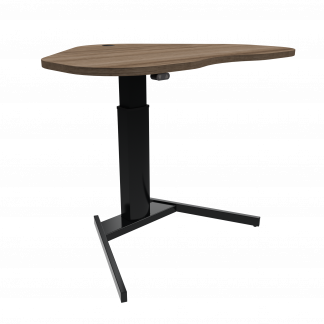 Hæve-/sænkebord | 117x90 cm | Valnød med sort stel