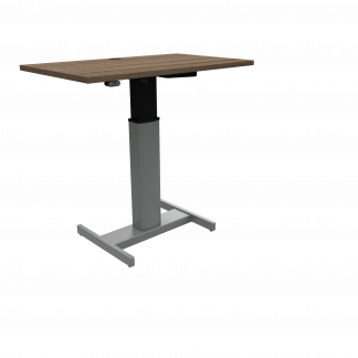 Hæve-/sænkebord | 100x60 cm | Valnød med sølv stel
