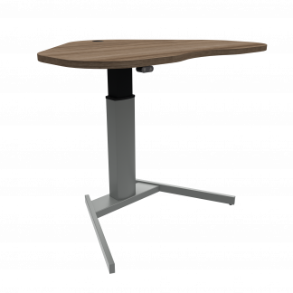 Hæve-/sænkebord | 117x90 cm | Valnød med sølv stel
