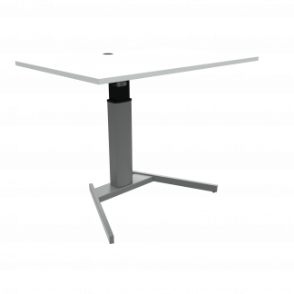 Hæve-/sænkebord | 120x80 cm | Hvid med sølv stel