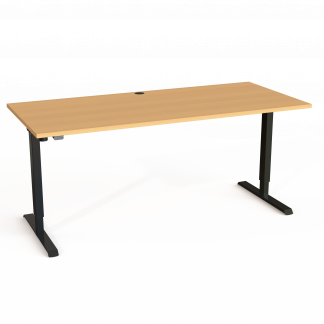Hæve-/sænkebord | 180x80 cm | Bøg med sort stel