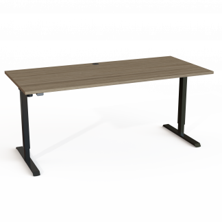 Hæve-/sænkebord | 180x80 cm | Valnød med sort stel