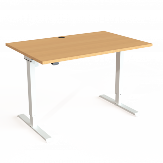 Hæve-/sænkebord | 120x80 cm | Bøg med hvidt stel