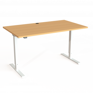 Hæve-/sænkebord | 140x80 cm | Bøg med hvidt stel