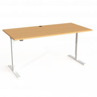 Hæve-/sænkebord | 160x80 cm | Bøg med hvidt stel