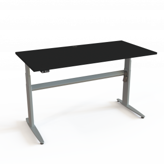 Hæve-/sænkebord | 160x80 cm | Sort  med sølv stel