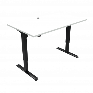 Hæve-/sænkebord | 140x80 cm | Hvid med sort stel