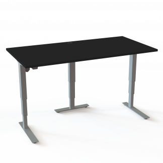 Hæve-/sænkebord | 160x80 cm | Sort  med sølv stel