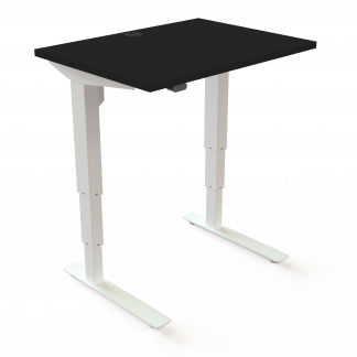 Hæve-/sænkebord | 80x60 cm | Sort  med hvidt stel