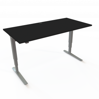 Hæve-/sænkebord | 160x80 cm | Sort  med sølv stel