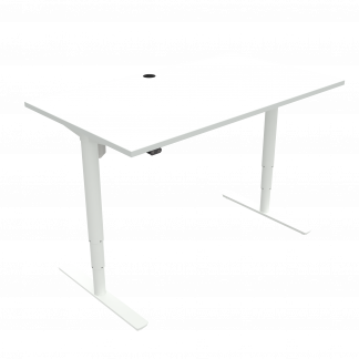 Hæve-/sænkebord | 140x80 cm | Hvid med hvidt stel