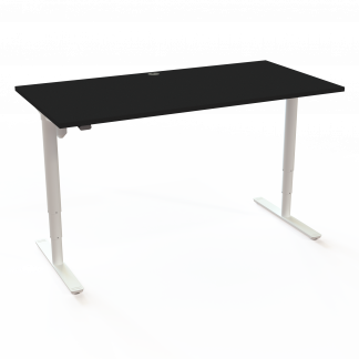 Hæve-/sænkebord | 160x80 cm | Sort  med hvidt stel