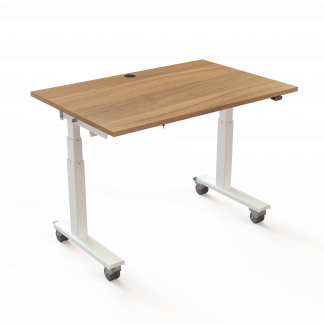 H&aelig;ve-/s&aelig;nkebord | 120x80 cm | Valn&oslash;d med hvidt stel