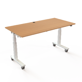 H&aelig;ve-/s&aelig;nkebord | 160x80 cm | B&oslash;g med hvidt stel