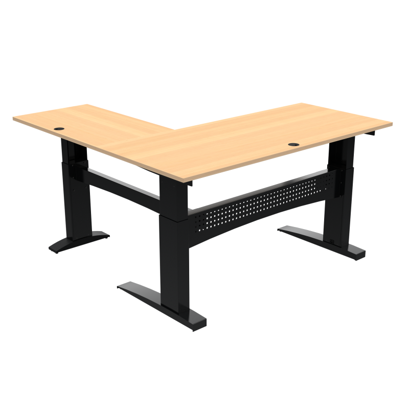 H&aelig;ve-/s&aelig;nkebord | 180x180 cm | B&oslash;g med sort stel