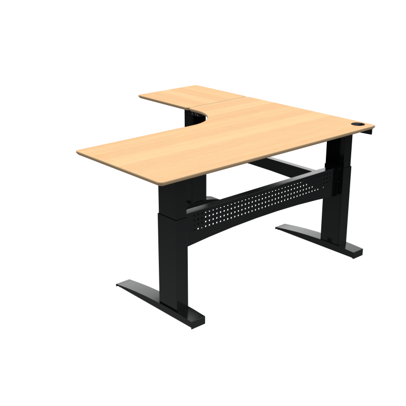 H&aelig;ve-/s&aelig;nkebord | 180x180 cm | B&oslash;g med sort stel