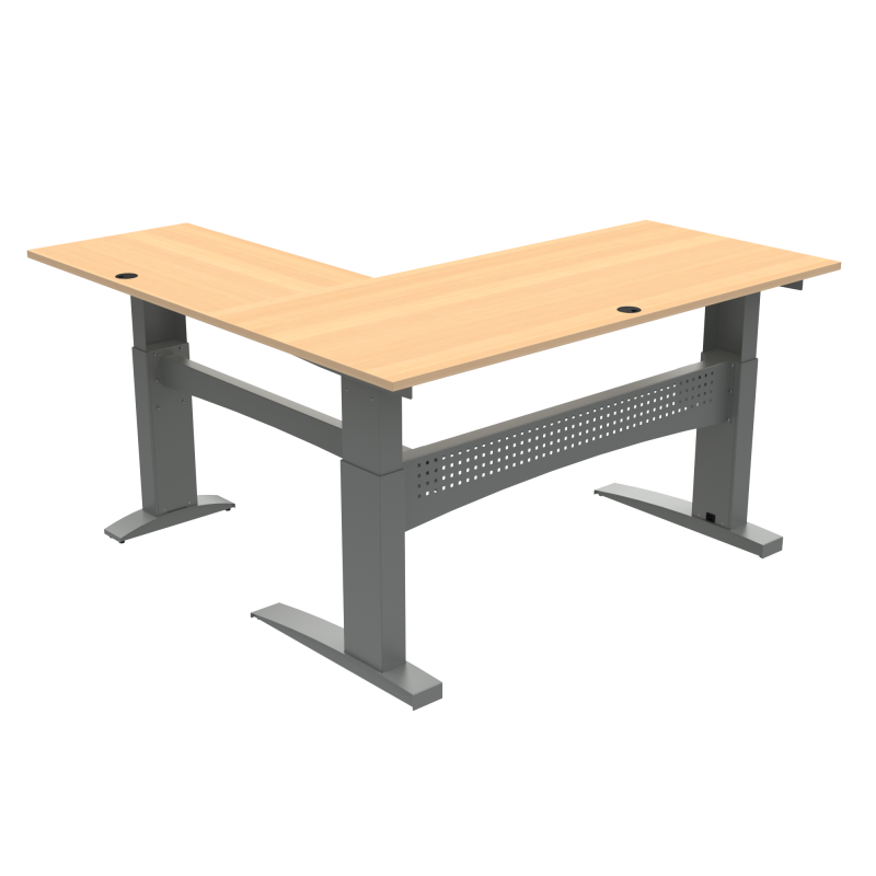 H&aelig;ve-/s&aelig;nkebord | 180x180 cm | B&oslash;g med s&oslash;lv stel
