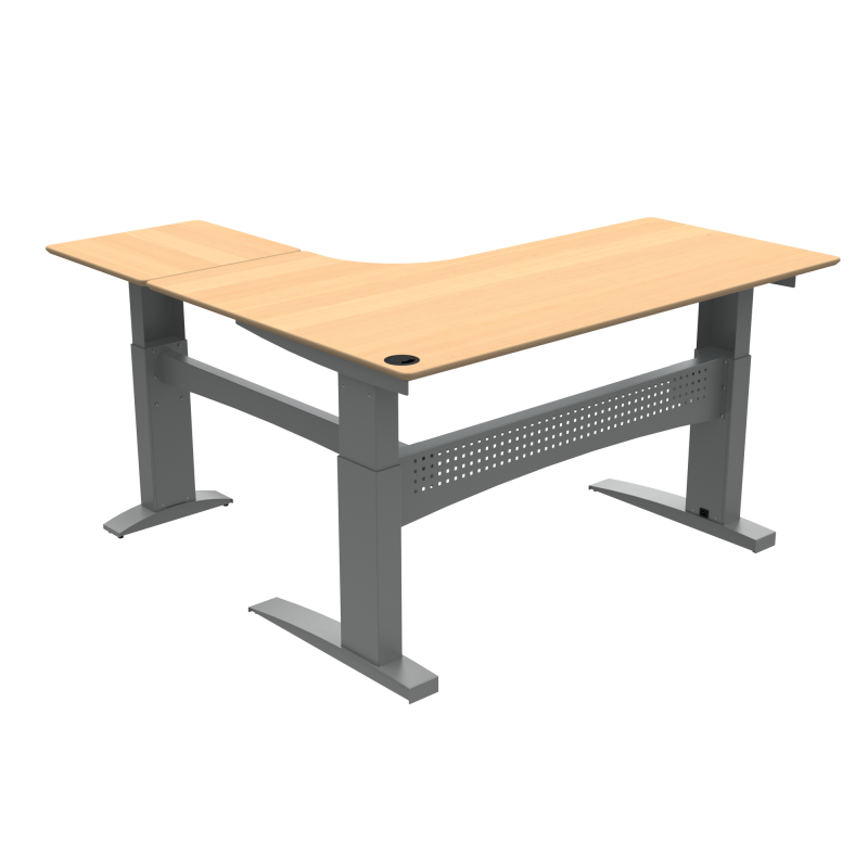 H&aelig;ve-/s&aelig;nkebord | 180x180 cm | B&oslash;g med s&oslash;lv stel
