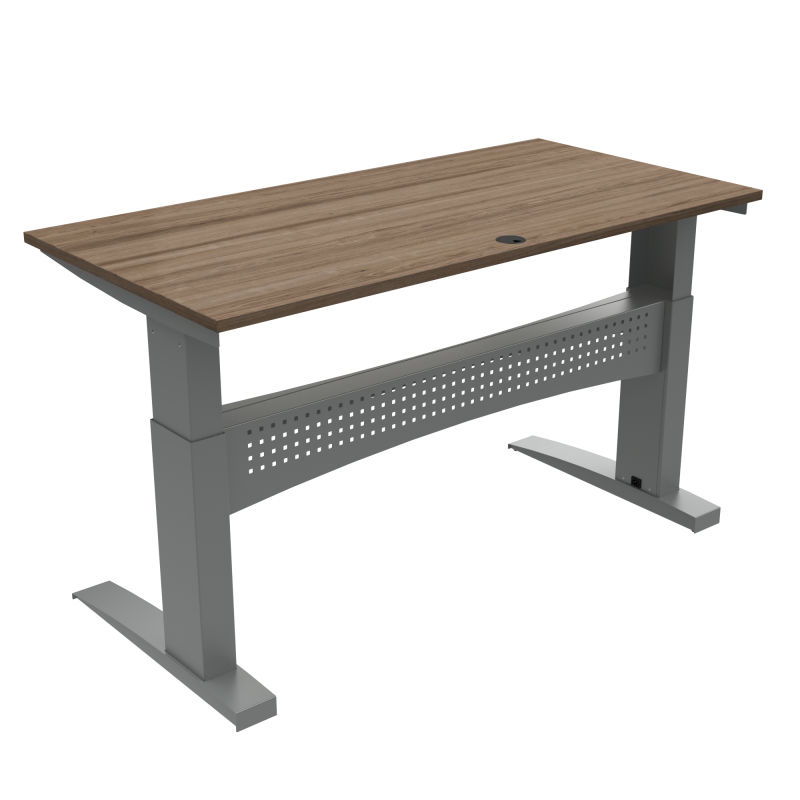 H&aelig;ve-/s&aelig;nkebord | 160x80 cm | Valn&oslash;d med s&oslash;lv stel