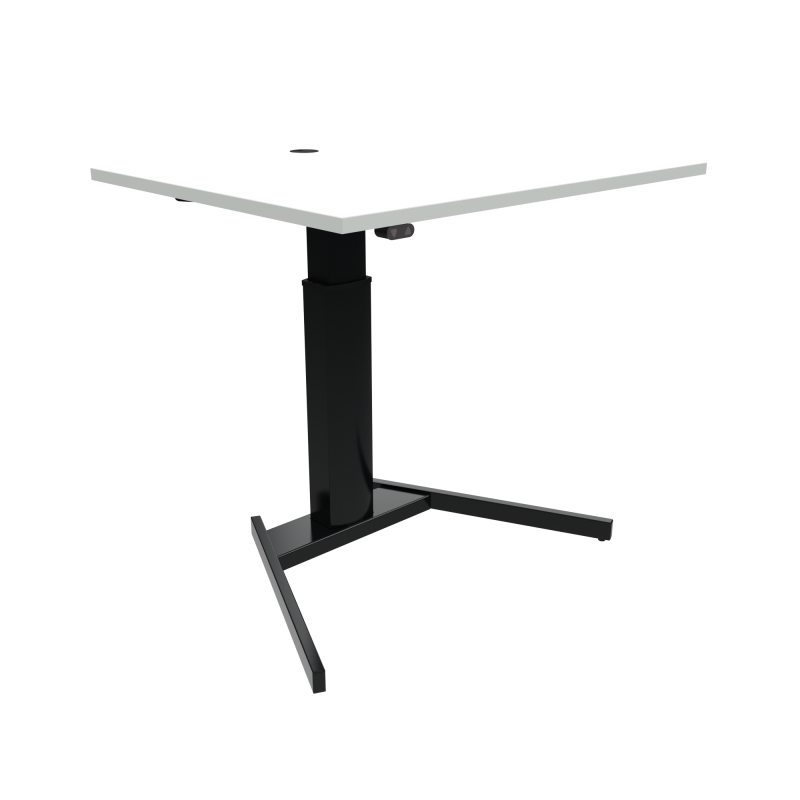 H&aelig;ve-/s&aelig;nkebord | 100x80 cm | Hvid med sort stel