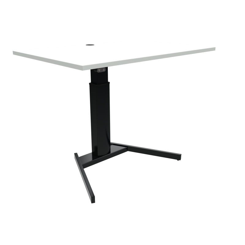 H&aelig;ve-/s&aelig;nkebord | 120x80 cm | Hvid med sort stel