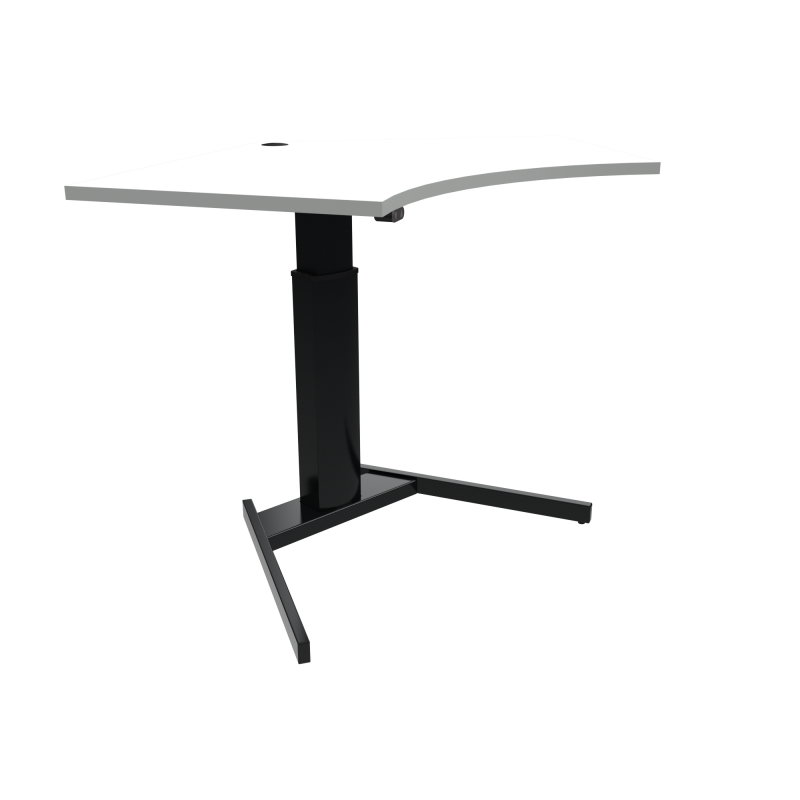 H&aelig;ve-/s&aelig;nkebord | 138x92 cm | Hvid med sort stel