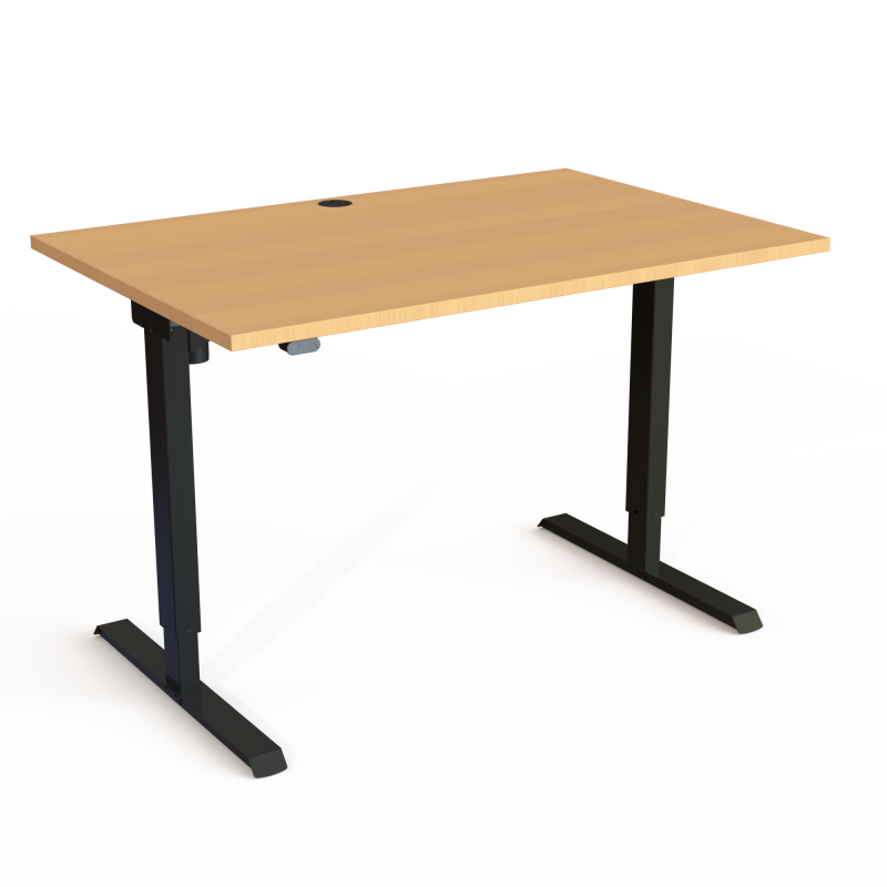 H&aelig;ve-/s&aelig;nkebord | 120x80 cm | B&oslash;g med sort stel