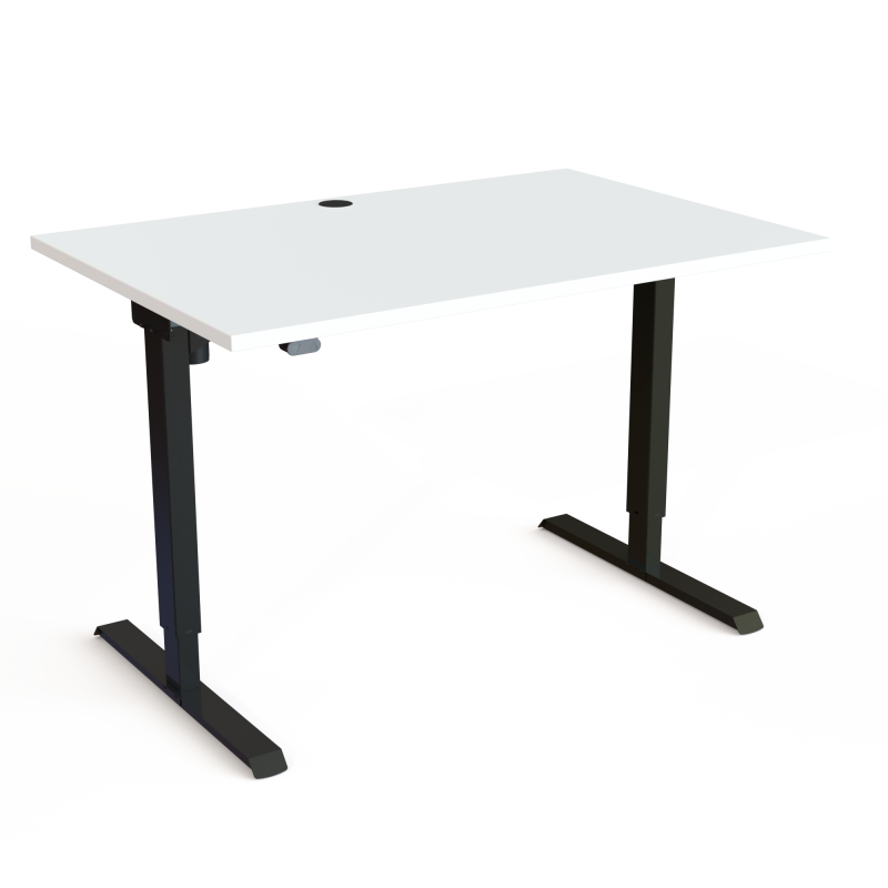 H&aelig;ve-/s&aelig;nkebord | 120x80 cm | Hvid med sort stel