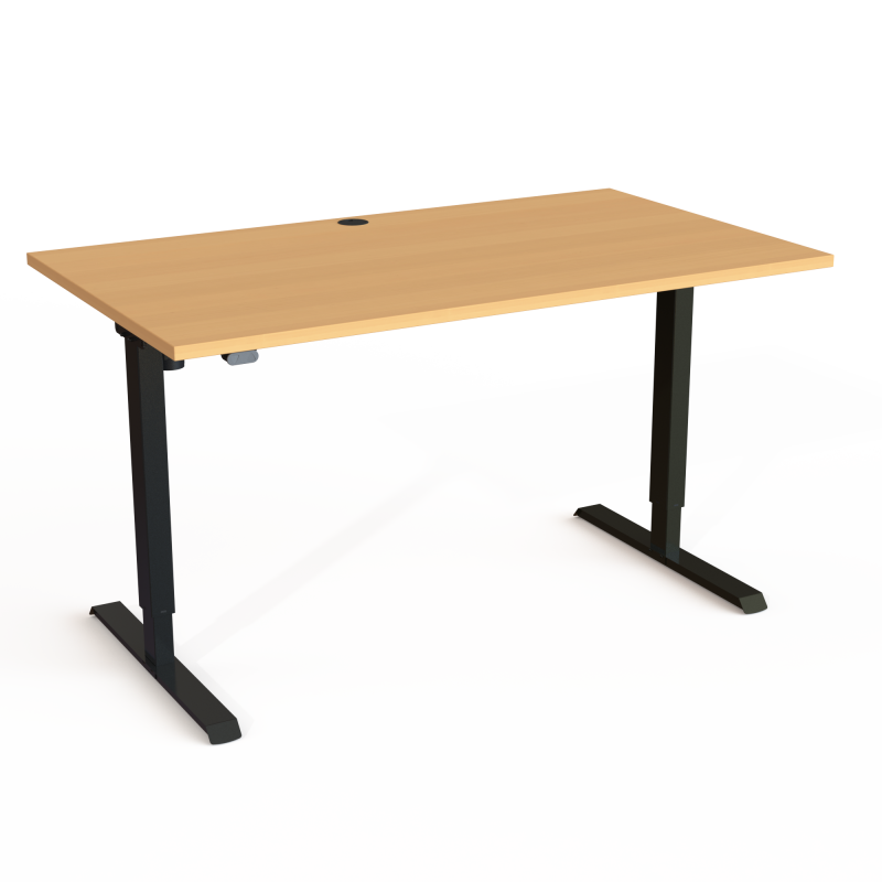 H&aelig;ve-/s&aelig;nkebord | 140x80 cm | B&oslash;g med sort stel