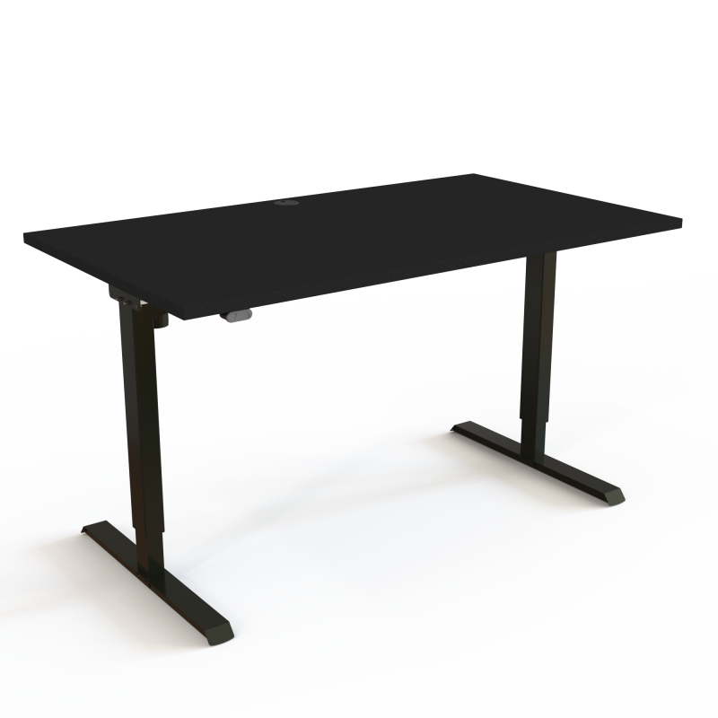 H&aelig;ve-/s&aelig;nkebord | 140x80 cm | Sort  med sort stel