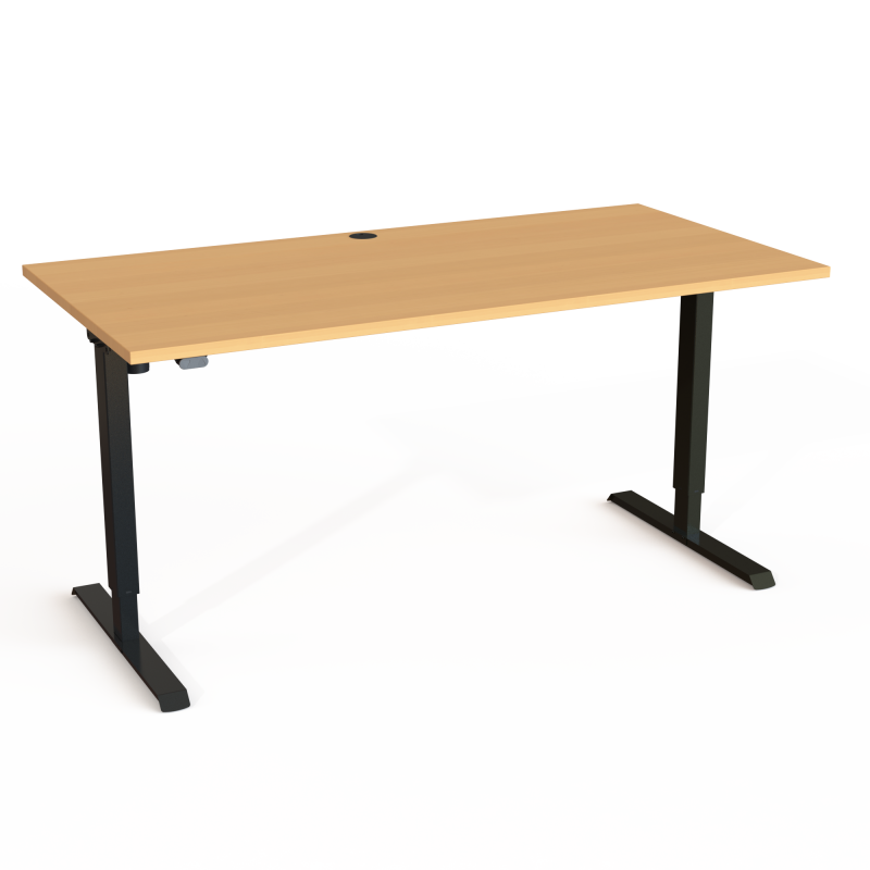 H&aelig;ve-/s&aelig;nkebord | 160x80 cm | B&oslash;g med sort stel