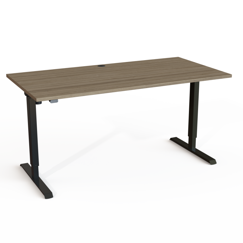 H&aelig;ve-/s&aelig;nkebord | 160x80 cm | Valn&oslash;d med sort stel