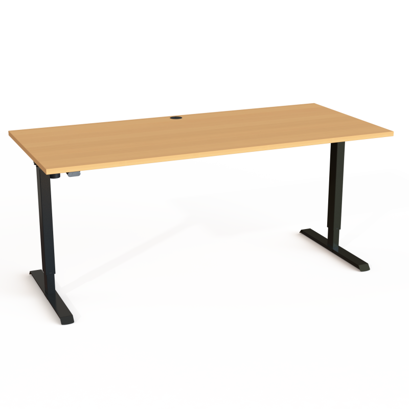 H&aelig;ve-/s&aelig;nkebord | 180x80 cm | B&oslash;g med sort stel