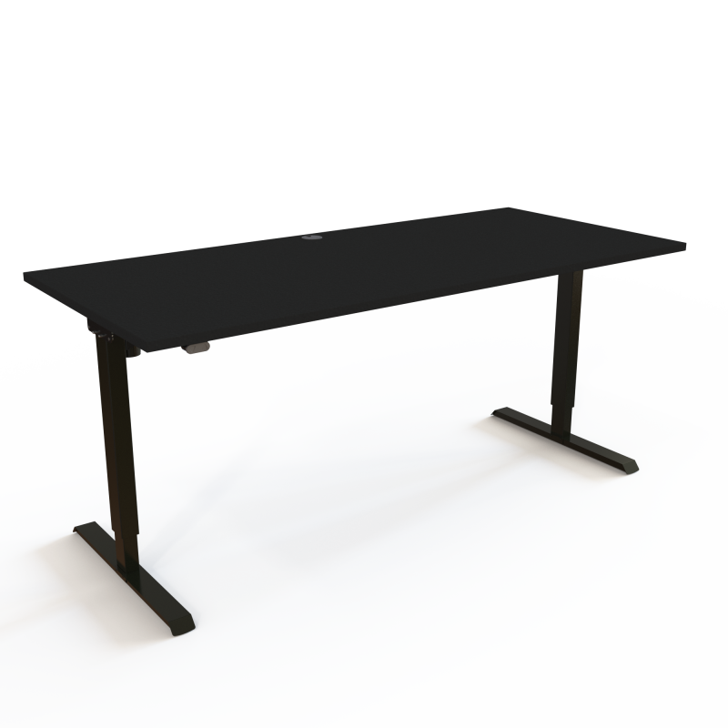 H&aelig;ve-/s&aelig;nkebord | 180x80 cm | Sort  med sort stel
