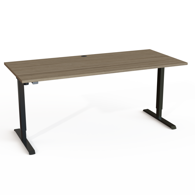 H&aelig;ve-/s&aelig;nkebord | 180x80 cm | Valn&oslash;d med sort stel