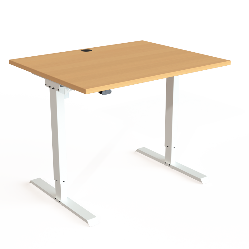 H&aelig;ve-/s&aelig;nkebord | 100x80 cm | B&oslash;g med hvidt stel
