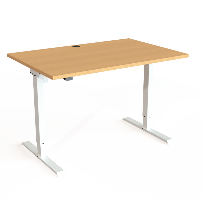 H&aelig;ve-/s&aelig;nkebord | 120x80 cm | B&oslash;g med hvidt stel