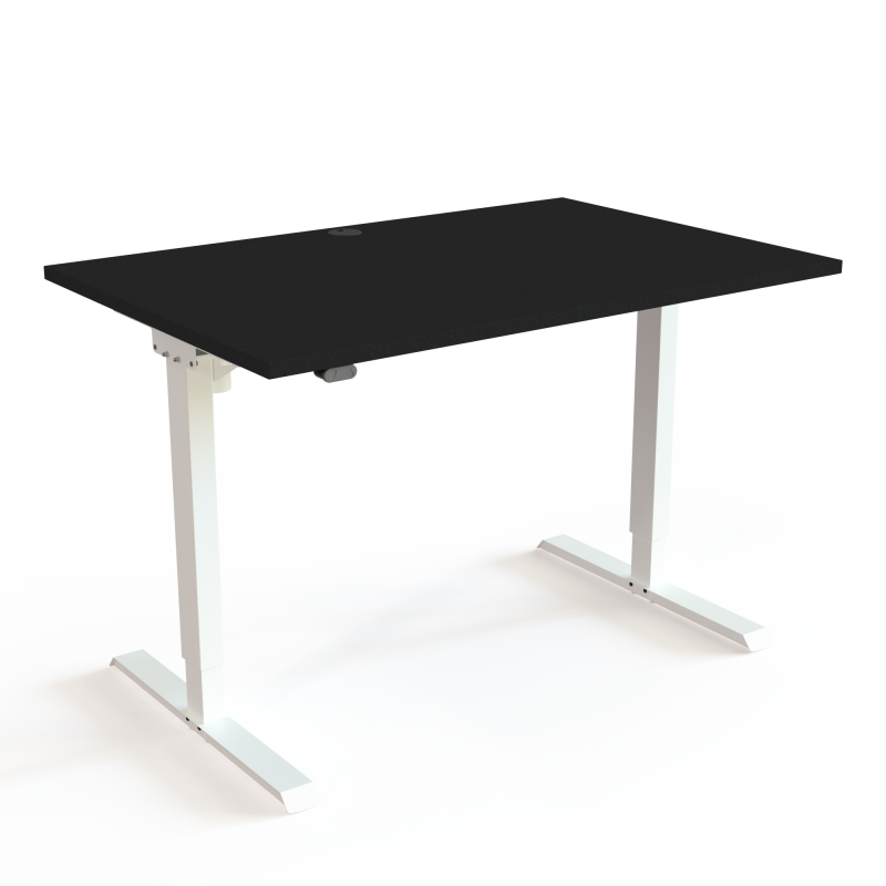 H&aelig;ve-/s&aelig;nkebord | 120x80 cm | Sort  med hvidt stel