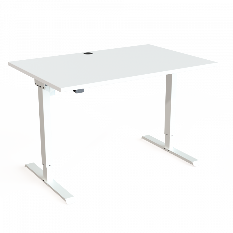 H&aelig;ve-/s&aelig;nkebord | 120x80 cm | Hvid med hvidt stel