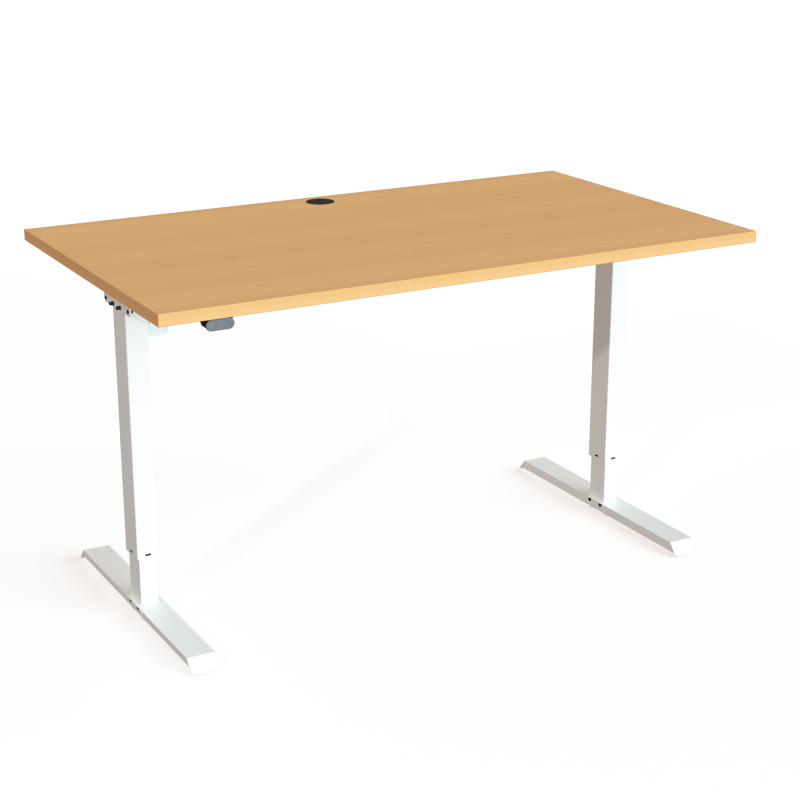 H&aelig;ve-/s&aelig;nkebord | 140x80 cm | B&oslash;g med hvidt stel