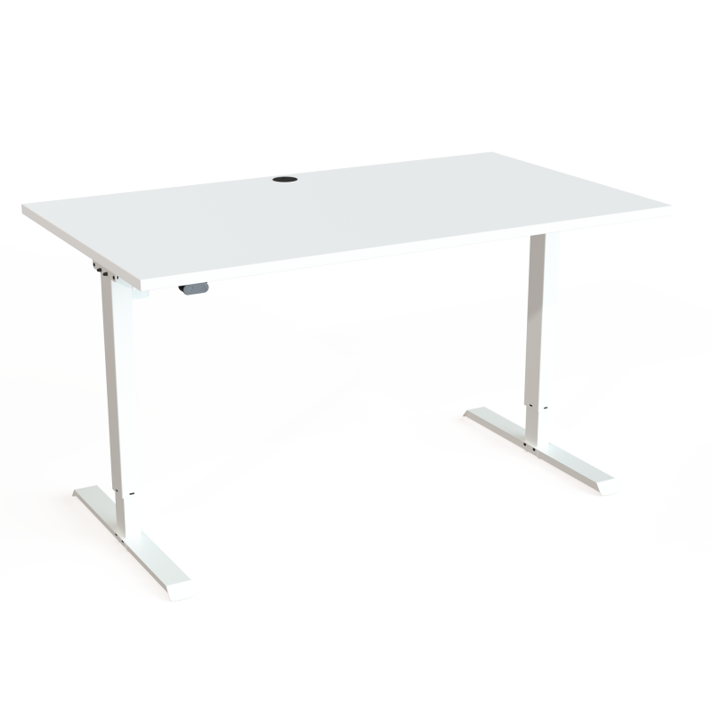H&aelig;ve-/s&aelig;nkebord | 140x80 cm | Hvid med hvidt stel