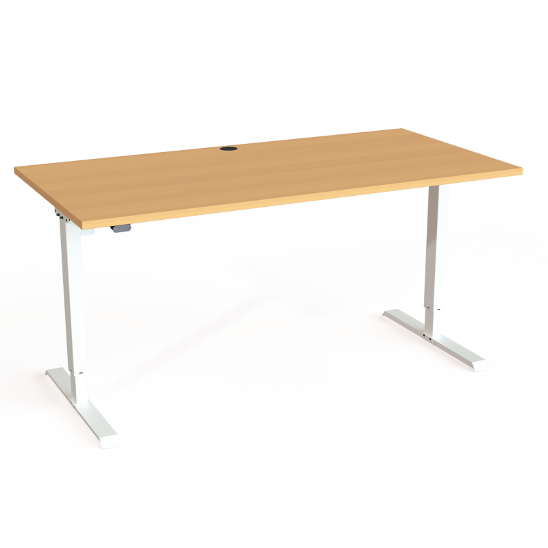 H&aelig;ve-/s&aelig;nkebord | 160x80 cm | B&oslash;g med hvidt stel