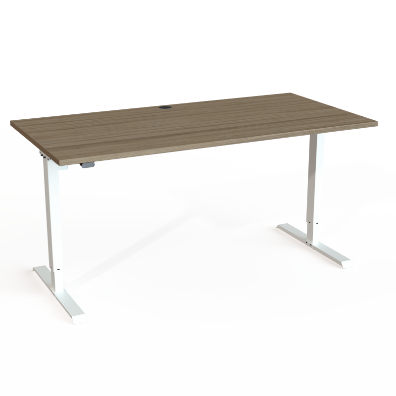H&aelig;ve-/s&aelig;nkebord | 160x80 cm | Valn&oslash;d med hvidt stel