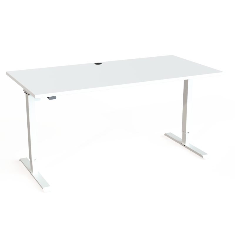 H&aelig;ve-/s&aelig;nkebord | 160x80 cm | Hvid med hvidt stel