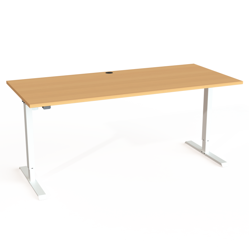 H&aelig;ve-/s&aelig;nkebord | 180x80 cm | B&oslash;g med hvidt stel