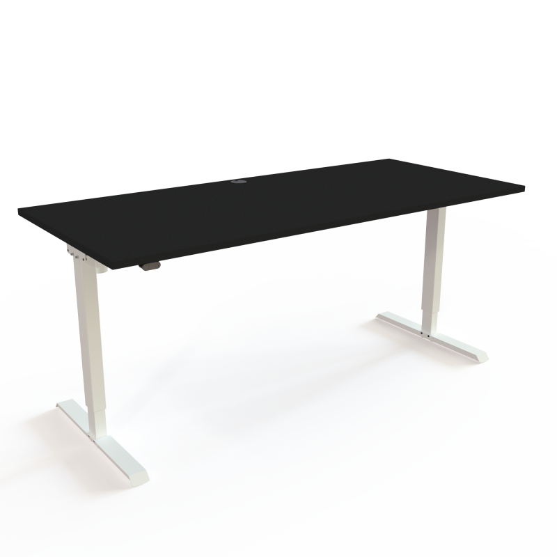 H&aelig;ve-/s&aelig;nkebord | 180x80 cm | Sort  med hvidt stel