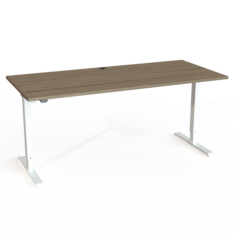 H&aelig;ve-/s&aelig;nkebord | 180x80 cm | Valn&oslash;d med hvidt stel