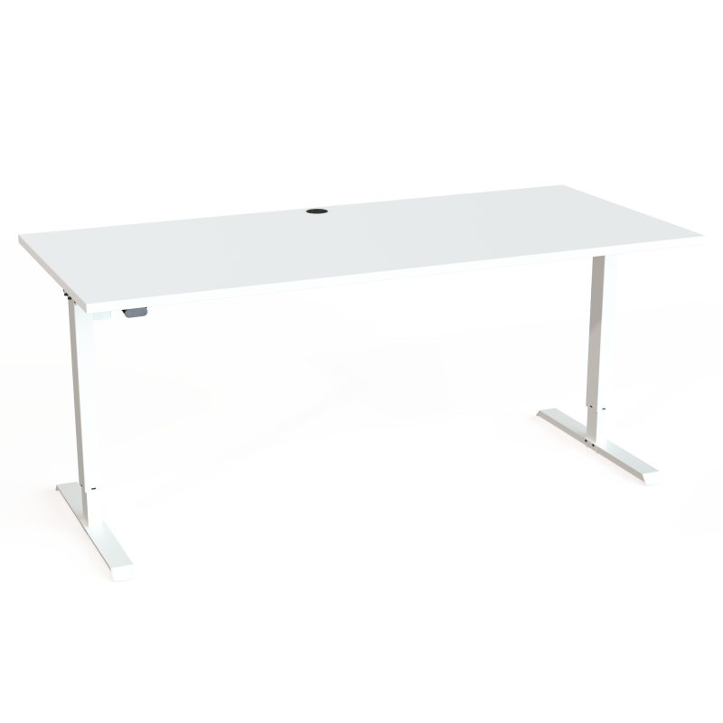 H&aelig;ve-/s&aelig;nkebord | 180x80 cm | Hvid med hvidt stel