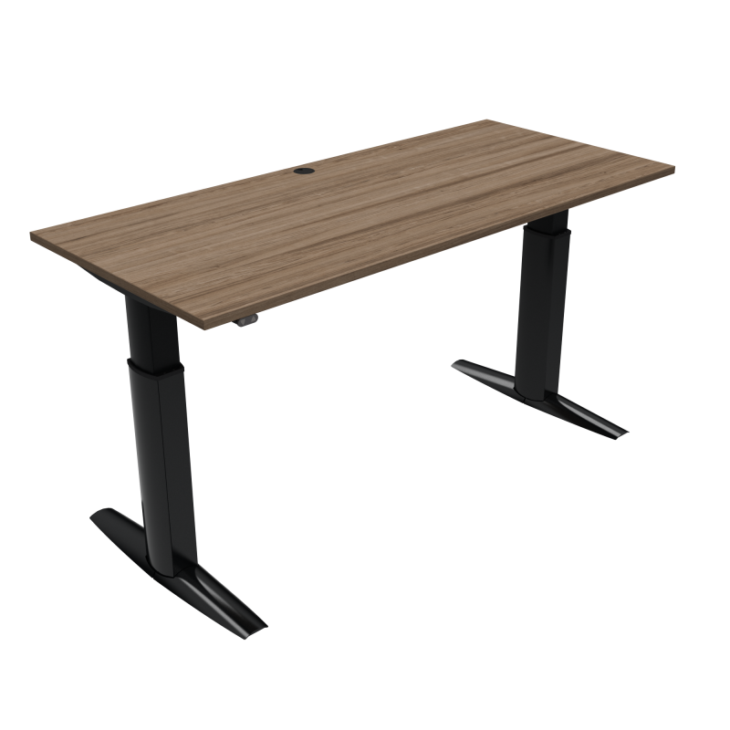 H&aelig;ve-/s&aelig;nkebord | 180x80 cm | Valn&oslash;d med sort stel